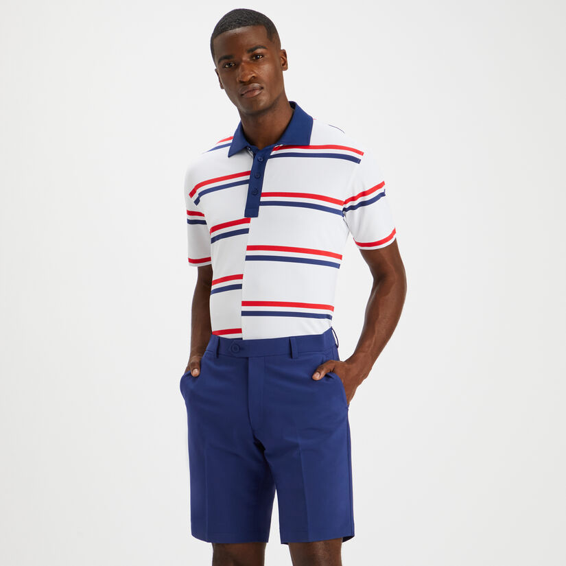 OFFSET STRIPE TECH PIQUÉ TAILORED FIT POLO image number 3