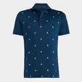 EMBROIDERED SKULL & TEES TECH JERSEY MODERN SPREAD COLLAR POLO image number 1