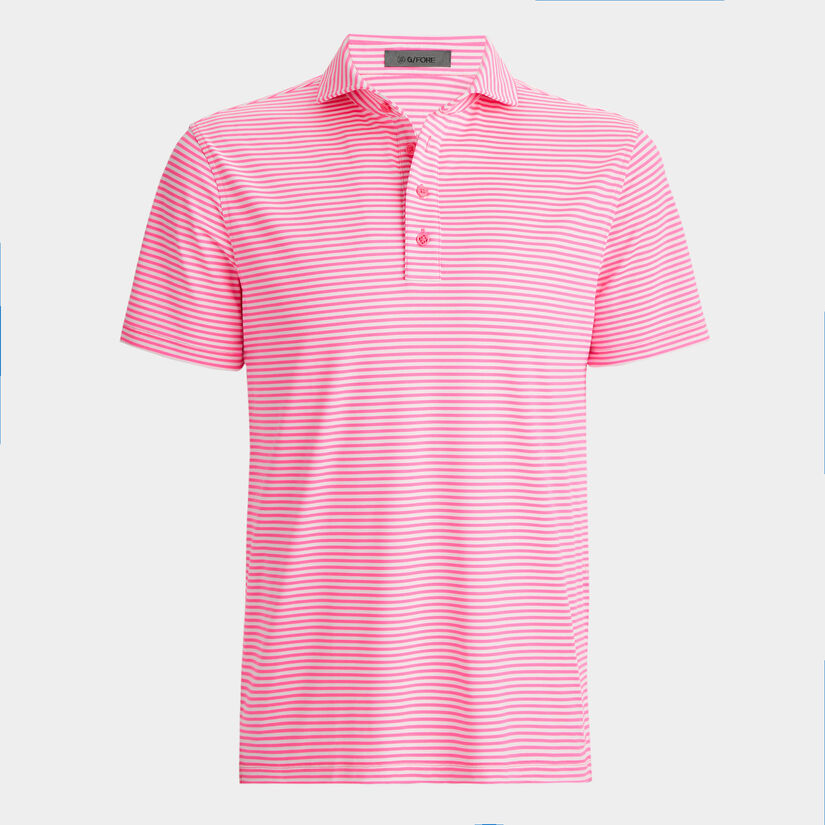 FEEDER STRIPE TECH PIQUÉ MODERN SPREAD COLLAR POLO image number 1