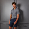 PERFORATED STRIPE RIB COLLAR TECH JERSEY TAILORED FIT POLO image number 2