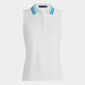 PLEATED COLLAR SILKY TECH NYLON SLEEVELESS POLO image number 1