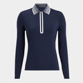 SILKY TECH NYLON QUARTER ZIP POLO image number 1