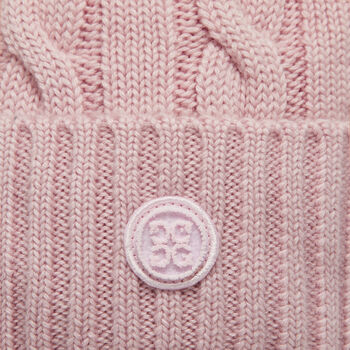 CIRCLE G'S CASHMERE CABLE KNIT RIBBED BEANIE