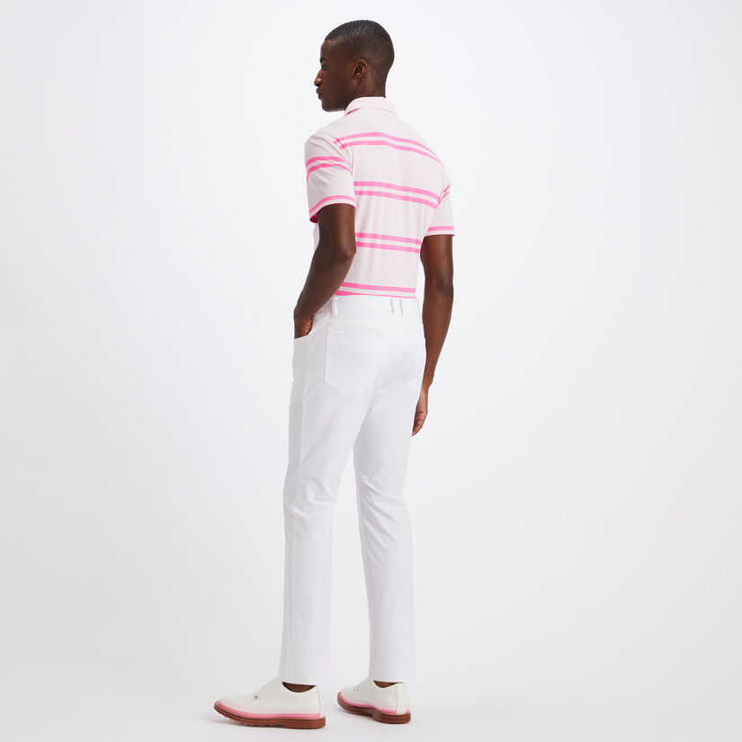 OFFSET STRIPE MODERN SPREAD COLLAR TECH PIQUÉ TAILORED FIT POLO image number 5