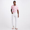 OFFSET STRIPE MODERN SPREAD COLLAR TECH PIQUÉ TAILORED FIT POLO image number 4