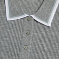 RIBBED MÉLANGE WOOL BLEND BUTTON DOWN JUMPER POLO image number 5