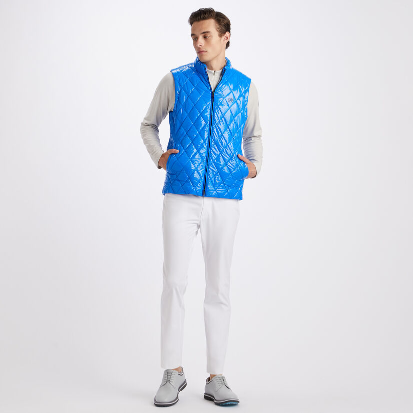 QUILTED COATED NYLON WOOL LINED SLIM FIT PUFFER GILET image number 4