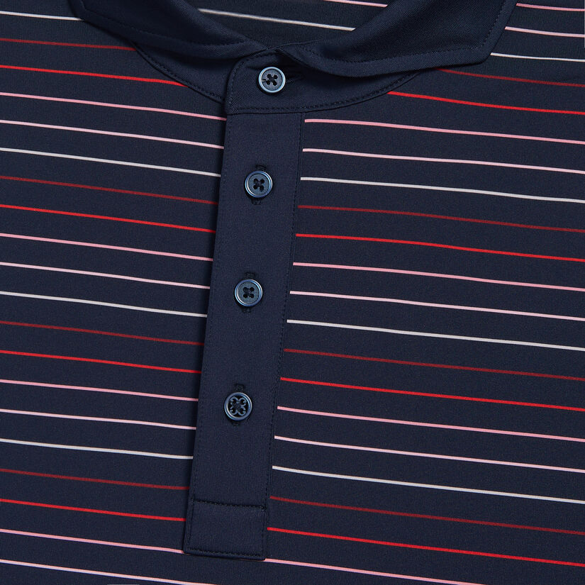 MULTI STRIPE TECH JERSEY MODERN SPREAD COLLAR POLO image number 5