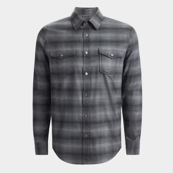 SHADOW PLAID BRUSHED WOVEN SHIRT