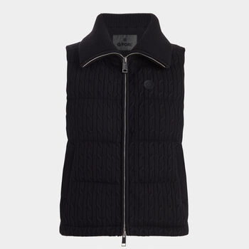 CABLE KNIT WOOL BLEND DOWN PUFFER GILET