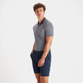 PERFORATED STRIPE RIB COLLAR TECH JERSEY TAILORED FIT POLO image number 3