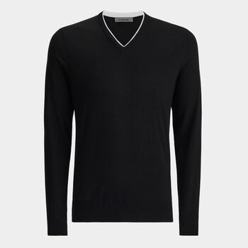 MERINO WOOL BLEND V NECK JUMPER