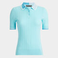 COTTON BLEND RIBBED SHORT SLEEVE JUMPER POLO image number 1