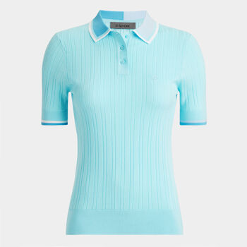 COTTON BLEND RIBBED SHORT SLEEVE JUMPER POLO