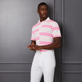 OFFSET STRIPE MODERN SPREAD COLLAR TECH PIQUÉ TAILORED FIT POLO image number 2