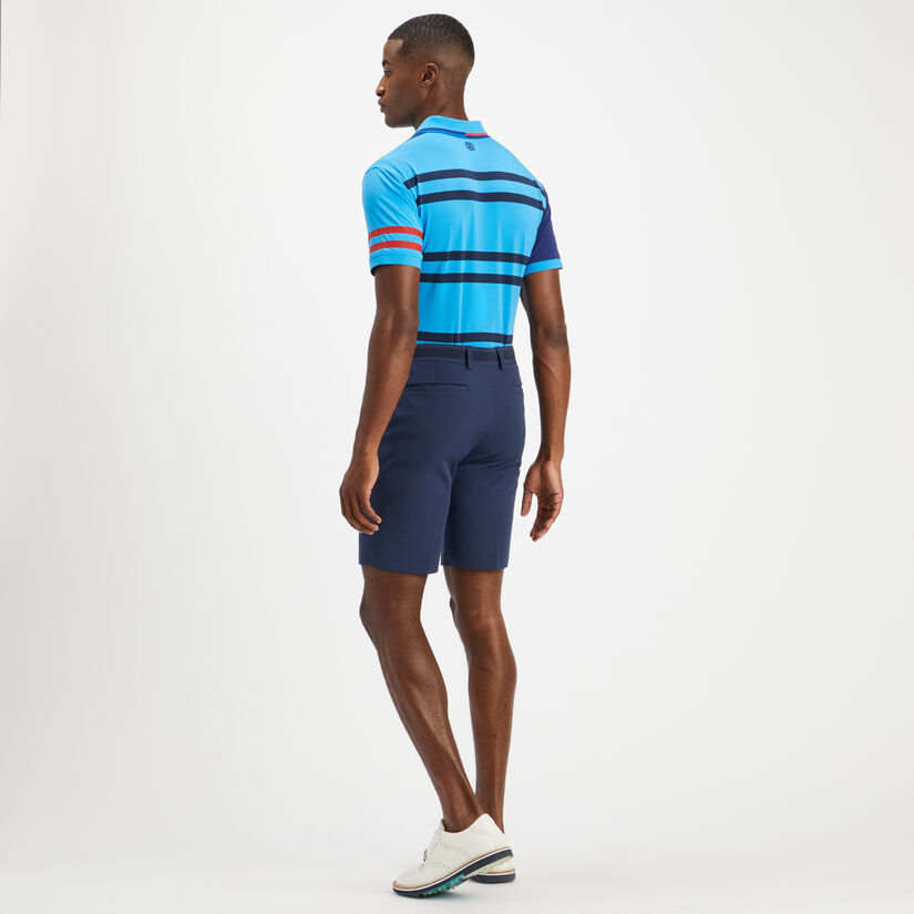 VARIEGATED STRIPE TECH JERSEY RIB COLLAR TAILORED FIT POLO image number 5