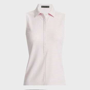 FEEDER STRIPE TECH PIQUÉ SLEEVELESS POLO