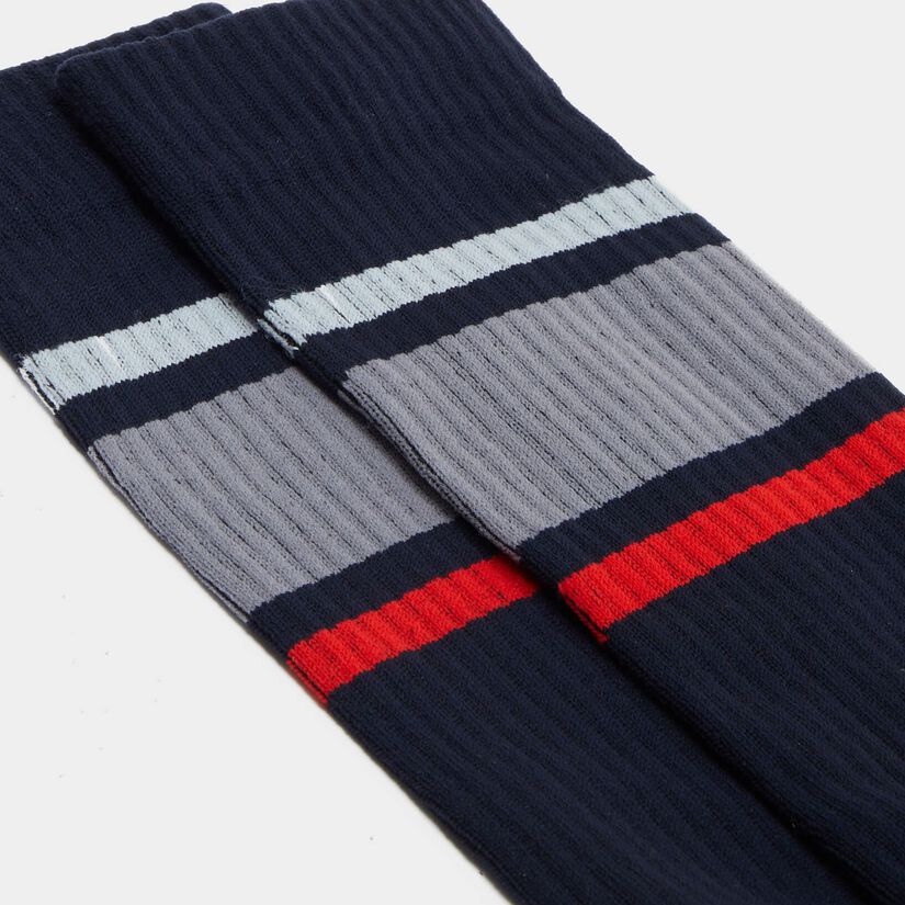 STRIPED RIBBED COMPRESSION CREW SOCK image number 3