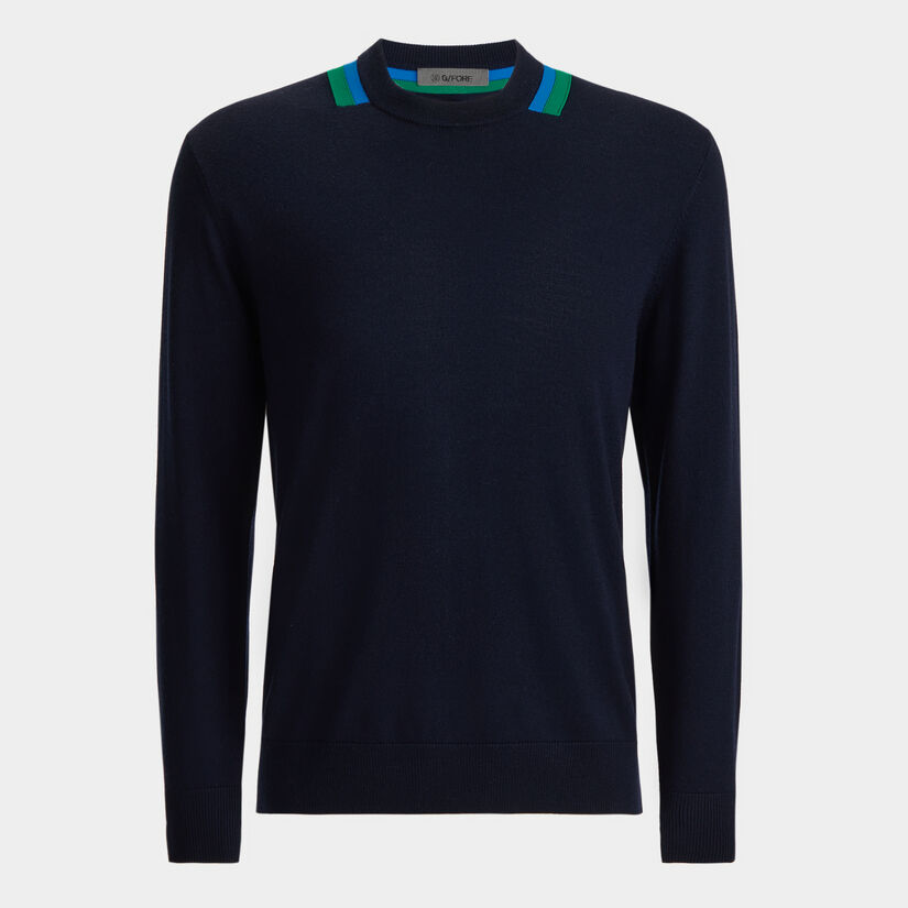 COLOURBLOCK INTARSIA CREWNECK MERINO WOOL JUMPER image number 1