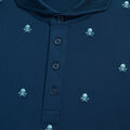 EMBROIDERED SKULL & TEES TECH JERSEY MODERN SPREAD COLLAR POLO image number 5