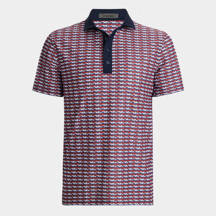 BRICK STRIPE TECH PIQUÉ POLO image number 1