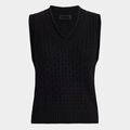 POINTELLE STITCH WOOL CASHMERE V NECK VEST image number 2