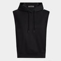 PRAY FOR BIRDIES DOUBLE KNIT BRUSHED BACK CROPPED SLEEVELESS HOODIE image number 1