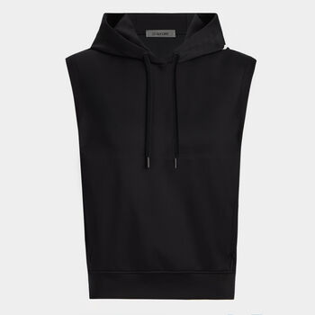 PRAY FOR BIRDIES DOUBLE KNIT BRUSHED BACK CROPPED SLEEVELESS HOODIE