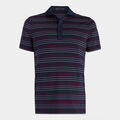 MULTI STRIPE TECH JERSEY MODERN SPREAD COLLAR POLO image number 1