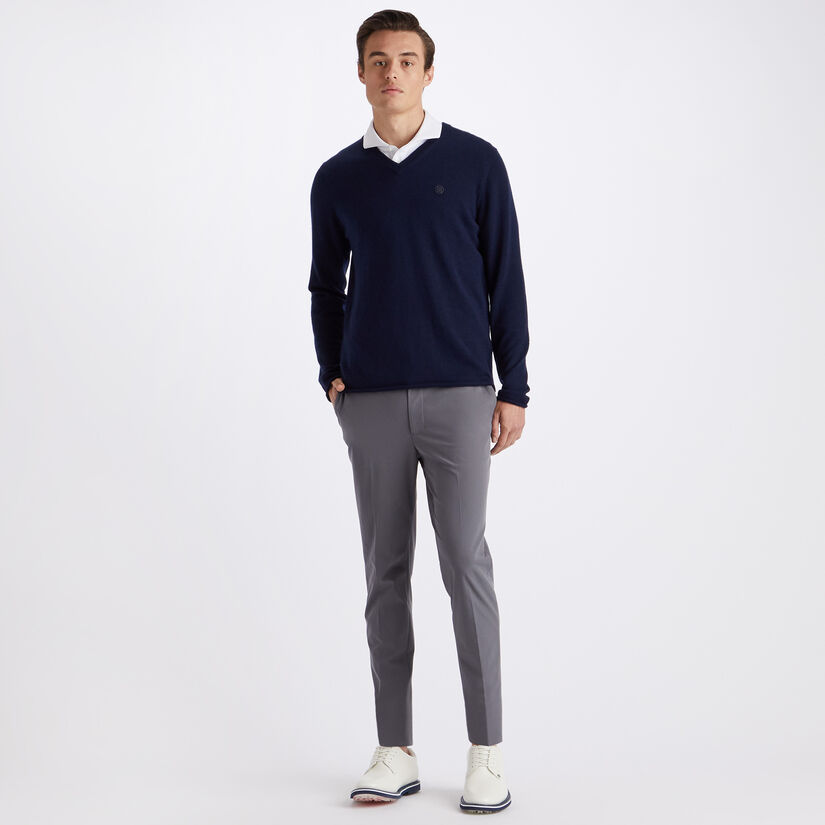 CONTRAST V NECK SLIM FIT CASHMERE JUMPER image number 4