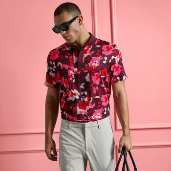 PATCHWORK FLORAL TECH JERSEY POLO