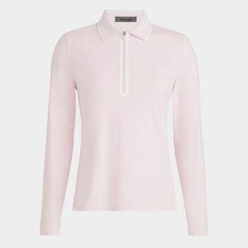 SILKY TECH NYLON QUARTER ZIP POLO