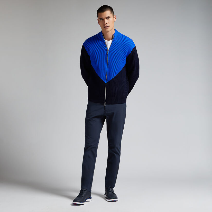 COLOURBLOCK MERINO WOOL FULL ZIP JUMPER JACKET image number 3