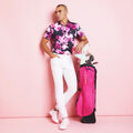 PHOTO FLORAL TECH JERSEY MODERN SPREAD COLLAR POLO image number 2