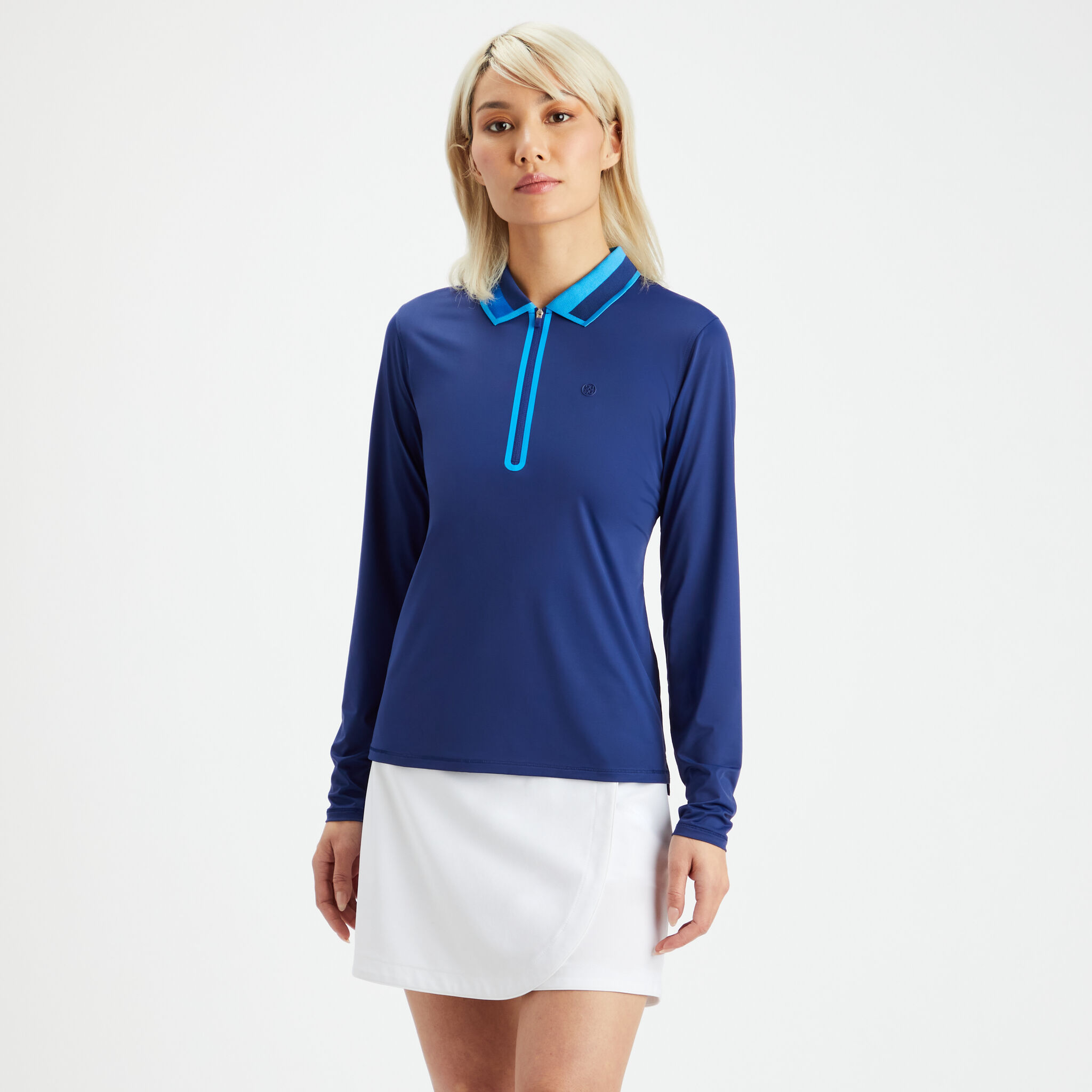 WOMEN'S FEATHERWEIGHT SILKY TECH NYLON QUARTER ZIP POLO – G/FORE