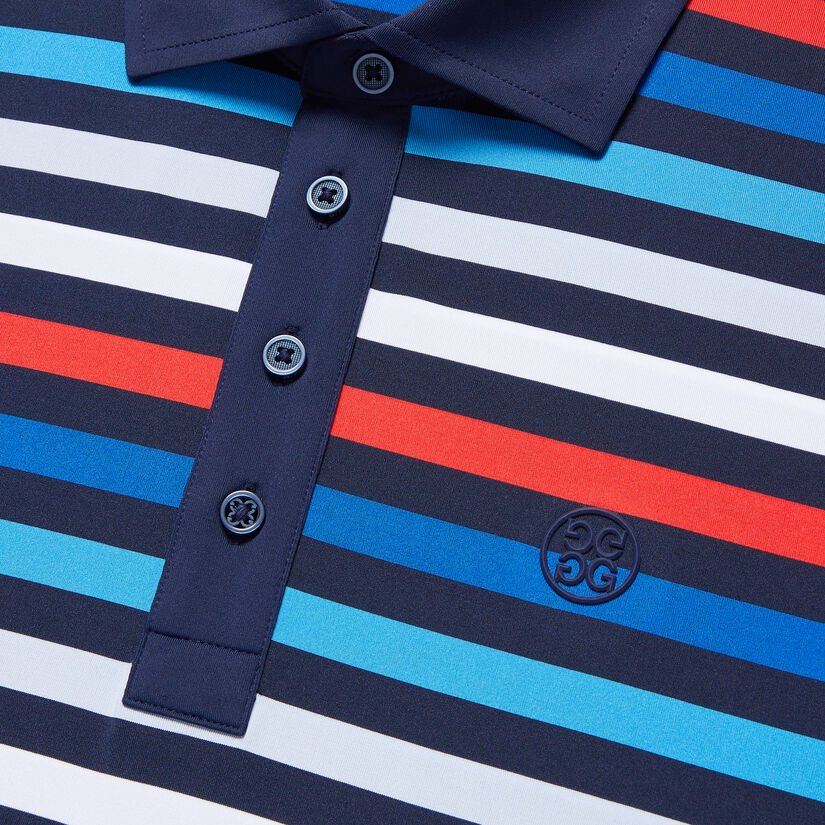 FAVOURITE STRIPE TECH JERSEY TAILORED FIT POLO image number 6