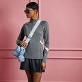 MELANGÉ DOUBLE KNIT BRUSHED BACK PULLOVER image number 2