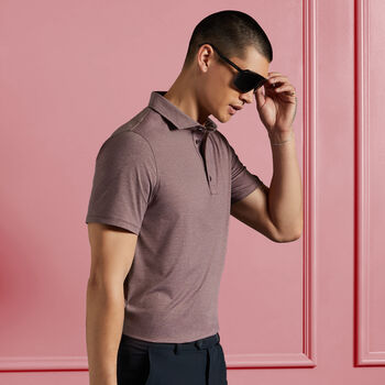 RIB GUSSET MÉLANGE ICE NYLON SPREAD COLLAR POLO