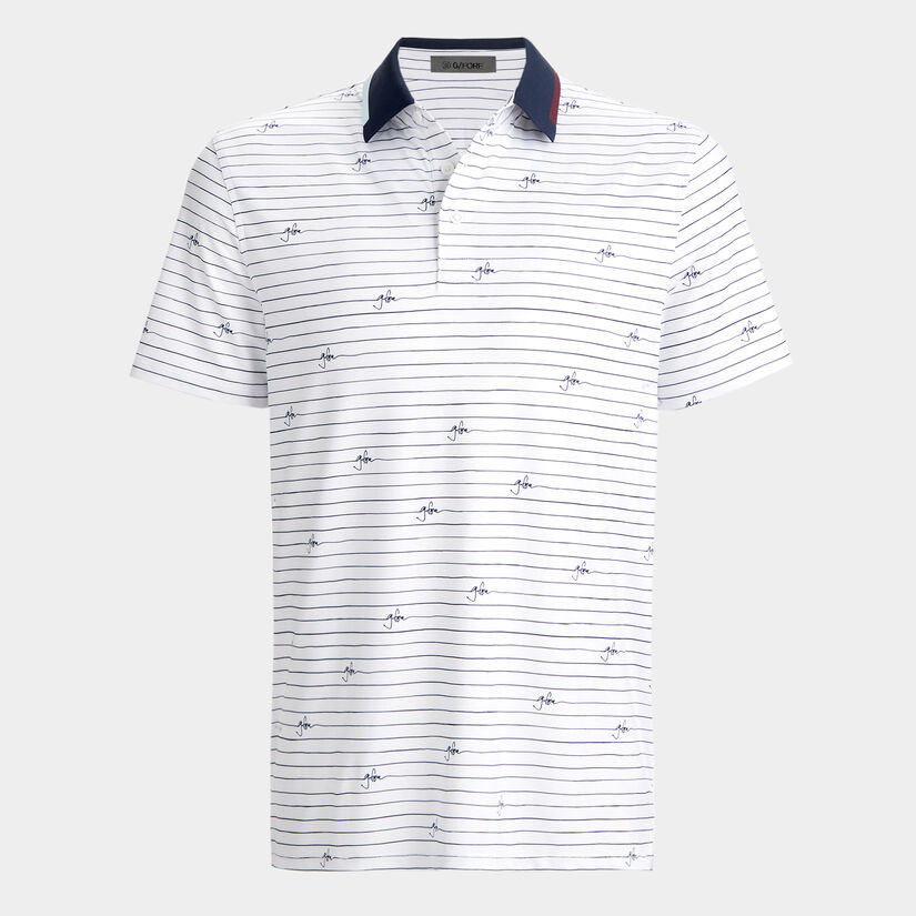 G/FORE SCRIPT STRIPE TECH JERSEY POLO image number 1