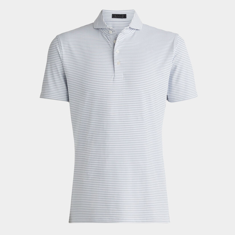 FEEDER STRIPE TECH PIQUÉ MODERN SPREAD COLLAR POLO image number 1