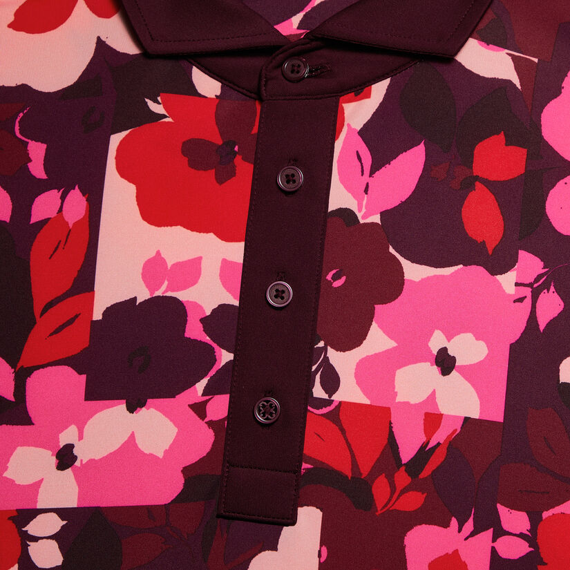 PATCHWORK FLORAL TECH JERSEY POLO image number 5