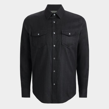 HERRINGBONE BRUSHED WOVEN SHIRT