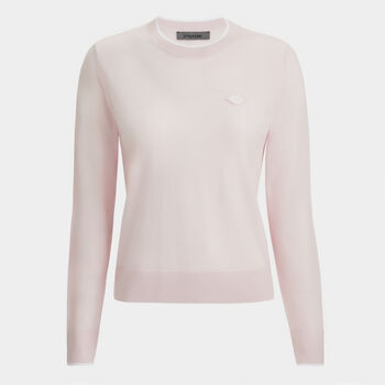 TIPPED MOTHER GOLFER MERINO WOOL CREWNECK JUMPER