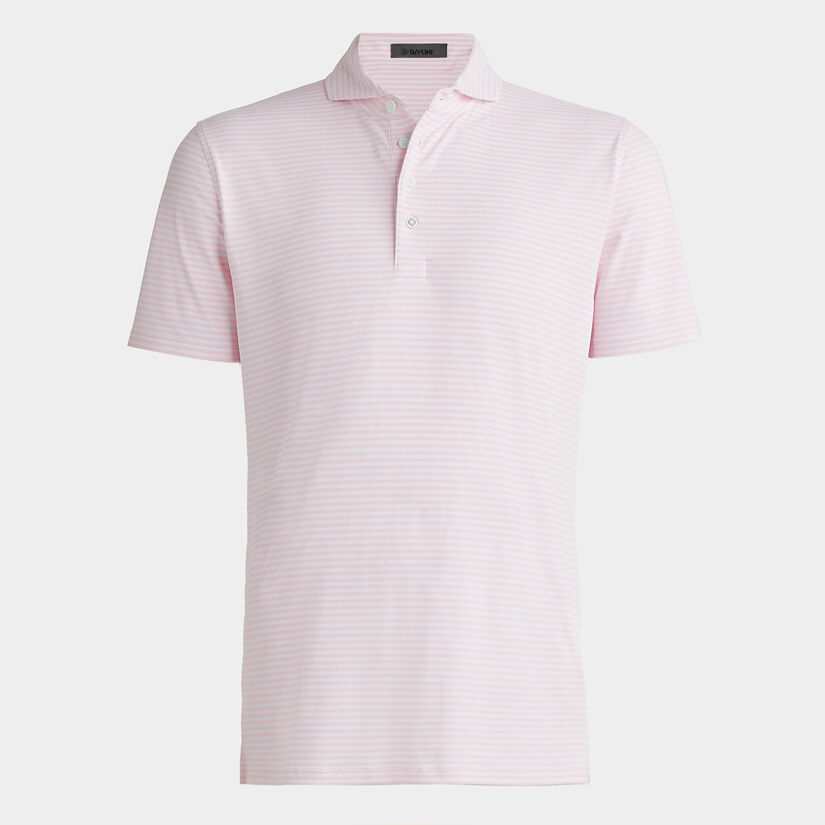 FEEDER STRIPE TECH PIQUÉ MODERN SPREAD COLLAR POLO image number 1