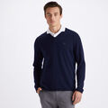 CONTRAST V NECK SLIM FIT CASHMERE JUMPER image number 3