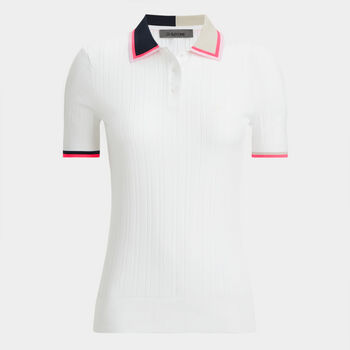 COTTON BLEND RIBBED SHORT SLEEVE JUMPER POLO