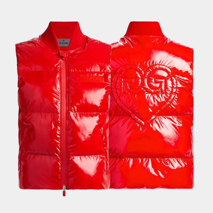 LIMITED EDITION HEART G'S COATED NYLON QUILTED PUFFER GILET image number 1