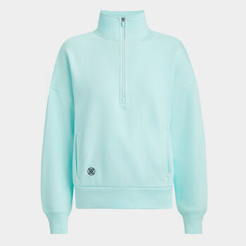 PRAY FOR BIRDIES FRENCH TERRY QUARTER ZIP BOXY PULLOVER