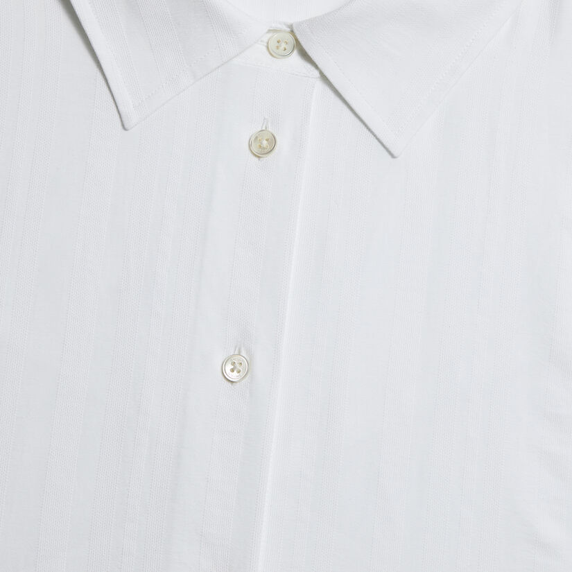 BARRÉ STRIPE COTTON SILK RELAXED FIT SHIRT image number 6