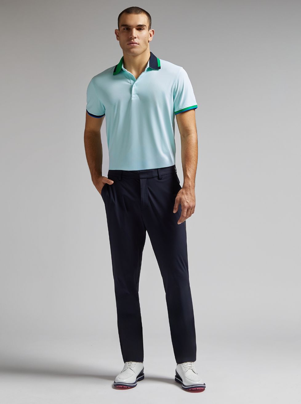 Learn more about Warp Knit Straight Leg<br> Trouser